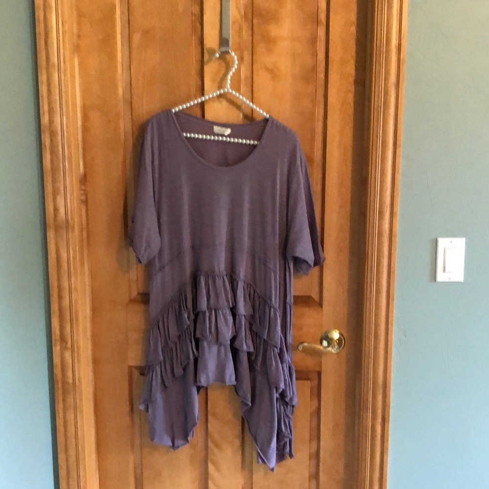 Krista Larson short sleeve ruffle top